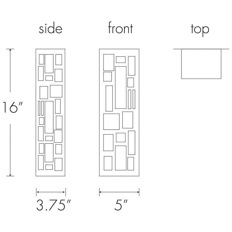 Image 3 UltraLights Genesis 16"H Black and Opal Acrylic LED Outdoor Wall Light more views