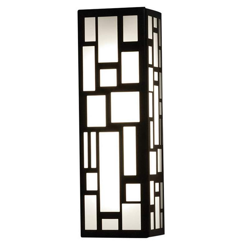 Image 1 UltraLights Genesis 16"H Black and Opal Triac LED Outdoor Wall Light