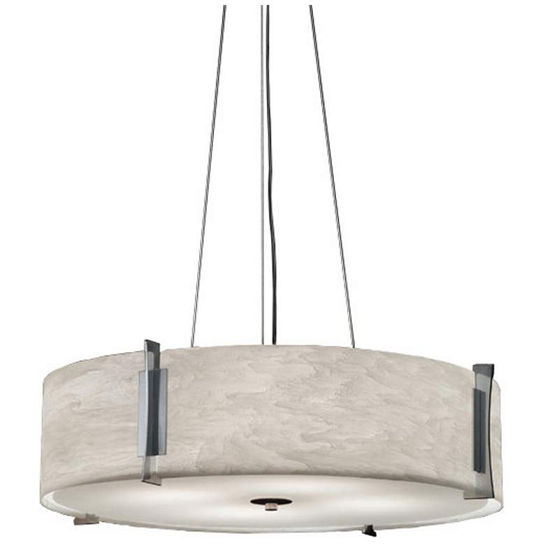 Image 1 UltraLights Genesis 16"W Chrome and White LED Retrofit Pendant Light
