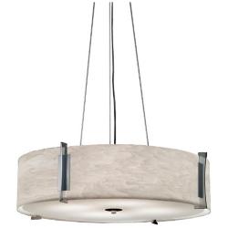 UltraLights Genesis 16"W Chrome and White LED Retrofit Pendant Light