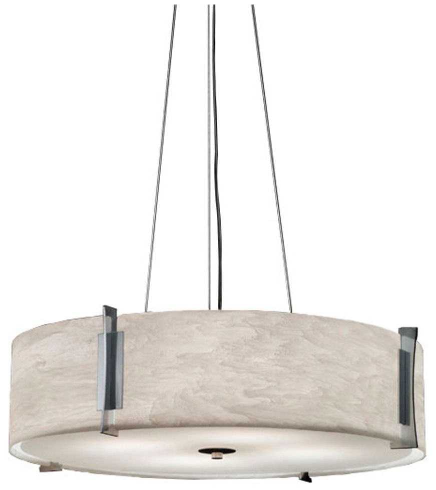 UltraLights Genesis 16"W Chrome & White LED Pendant Light Made to Order