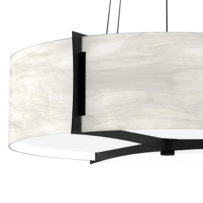 Image 2 UltraLights Genesis 24" Wide Black Pearl and White Swirl Pendant Light more views
