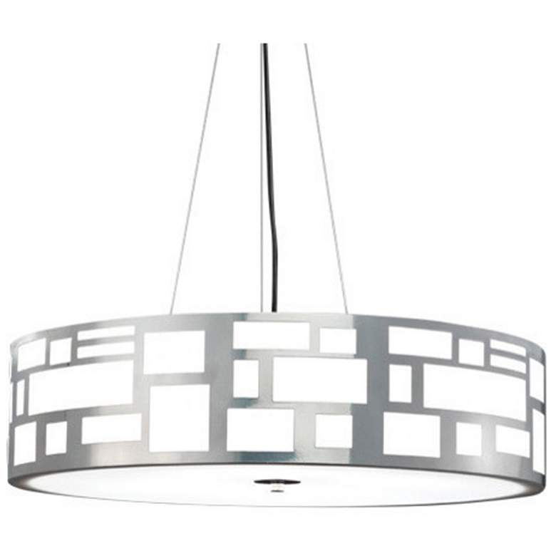 Image 1 UltraLights Genesis 24" Wide Chrome and Opal 0-10V LED Pendant Light
