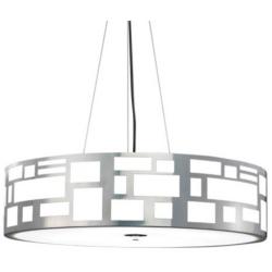 UltraLights Genesis 24" Wide Chrome and Opal Triac LED Pendant Light