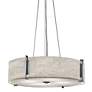 2_UltraLights Genesis 24" Wide Chrome and White Swirl Pendant Light