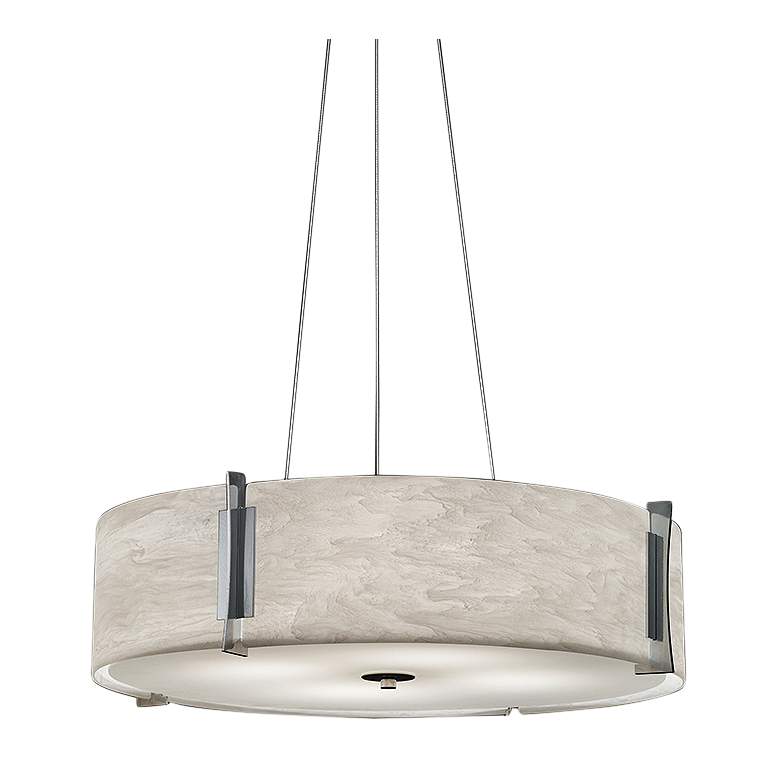 Image 4 UltraLights Genesis 24" Wide Chrome and White Swirl Pendant Light more views