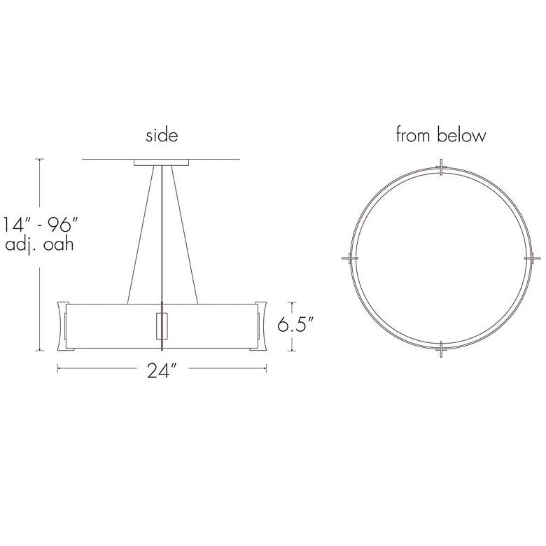 Image 5 UltraLights Genesis 24" Wide Chrome and White Swirl Pendant Light more views