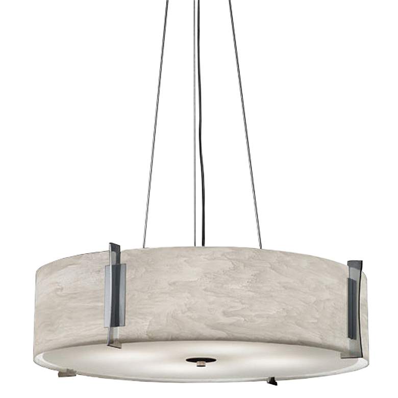 Image 2 UltraLights Genesis 24" Wide Chrome and White Triac LED Pendant Light