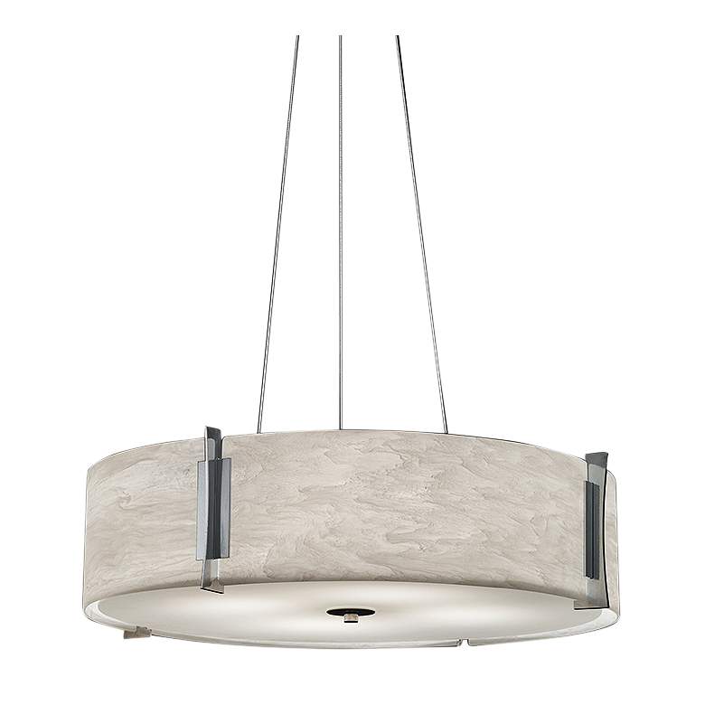 Image 4 UltraLights Genesis 24" Wide Chrome and White Triac LED Pendant Light more views