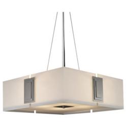 UltraLights Genesis 24" Wide Satin Pewter and Opal LED Pendant Light