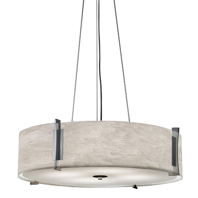 Image 2 UltraLights Genesis 24"W Chrome and White LED Retrofit Pendant Light