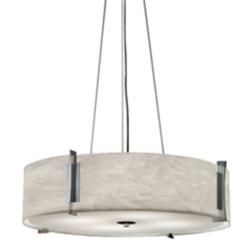 UltraLights Genesis 24"W Chrome and White LED Retrofit Pendant Light