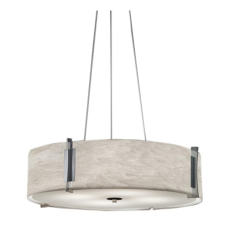 Image 4 UltraLights Genesis 24"W Chrome and White LED Retrofit Pendant Light more views