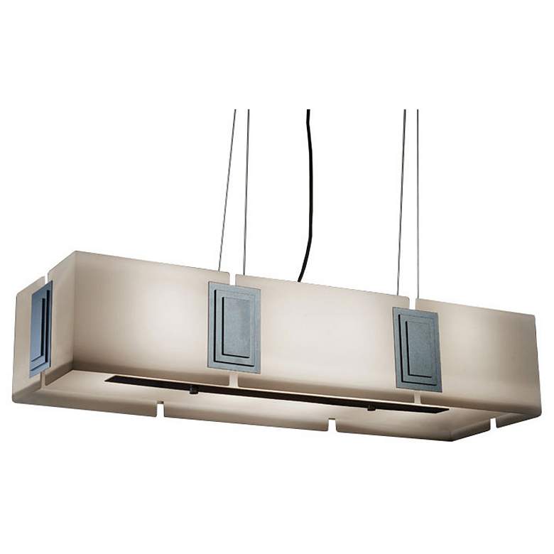 Image 1 UltraLights Genesis 38"W Silver and Opal LED Retrofit Pendant Light