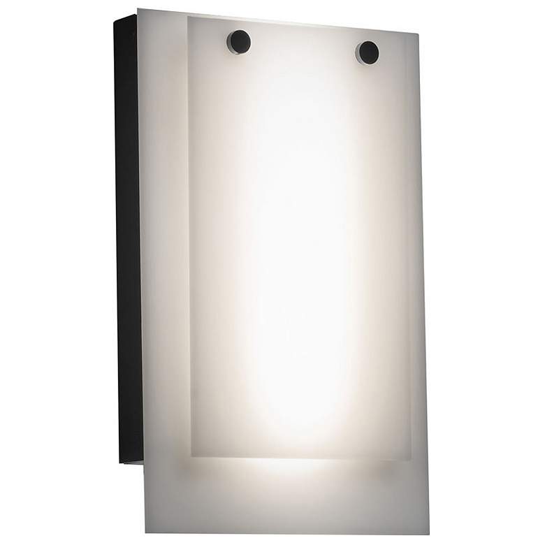 Image 1 UltraLights Invicta 14" High Dark Iron and Opal LED Outdoor Wall Light