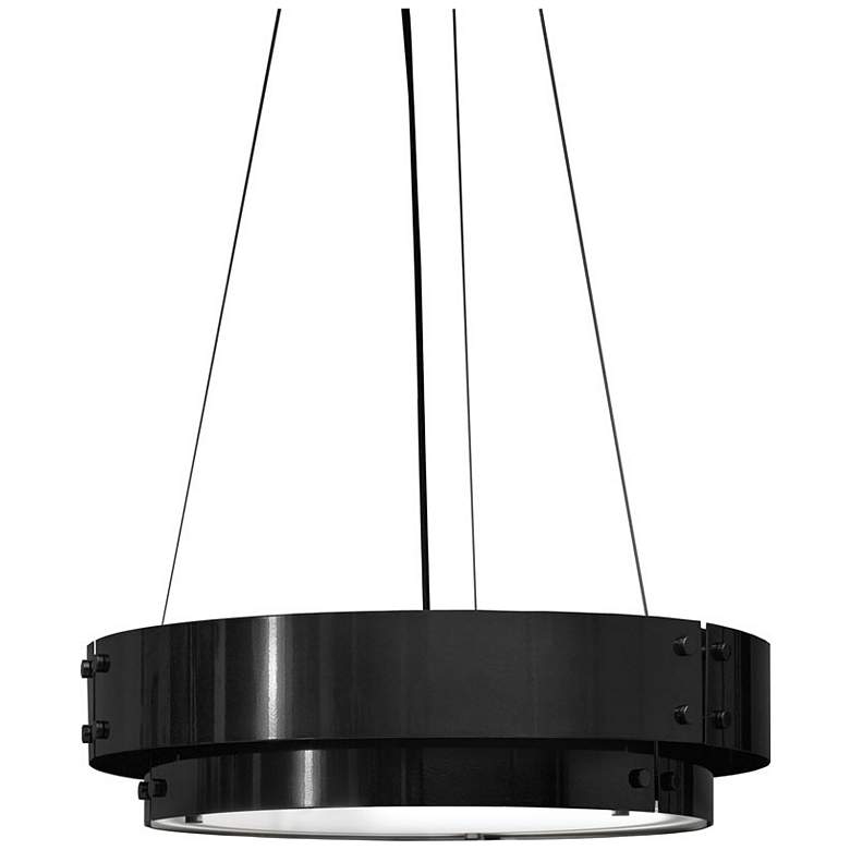 Image 1 UltraLights Invicta 24" Wide Black Pearl 0-10V LED Pendant Light