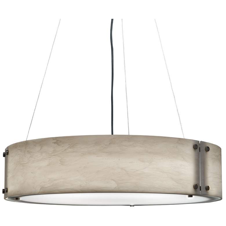 Image 1 UltraLights Invicta 24" Wide Dark Iron 0-10V Dimming LED Pendant Light