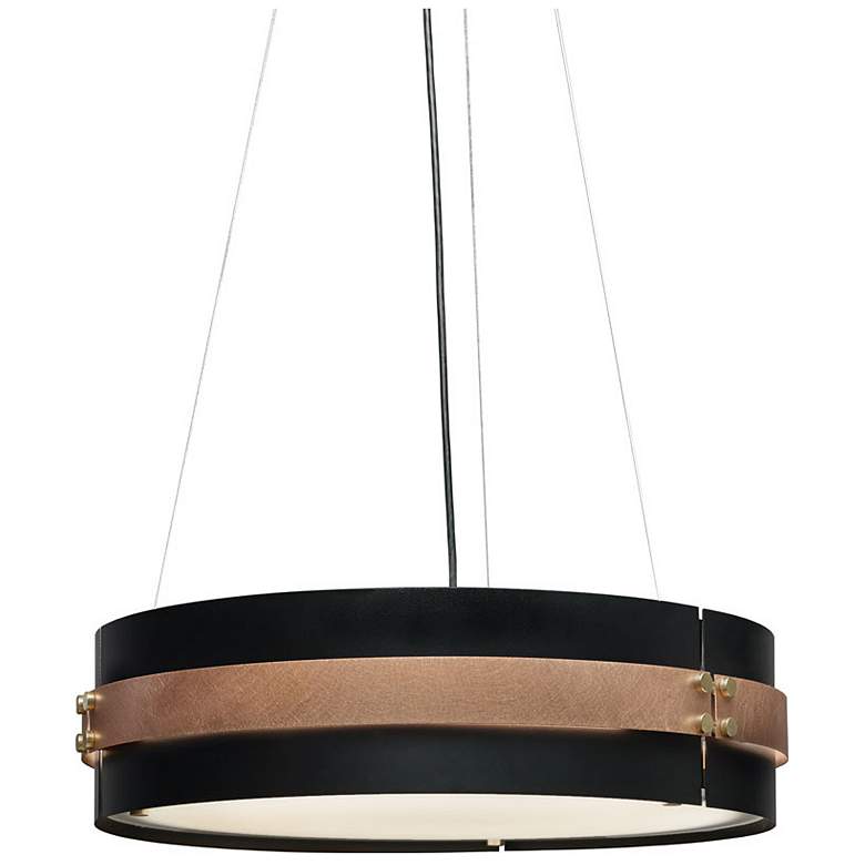 Image 1 UltraLights Invicta 24"W Black and Silver LED Retrofit Pendant Light