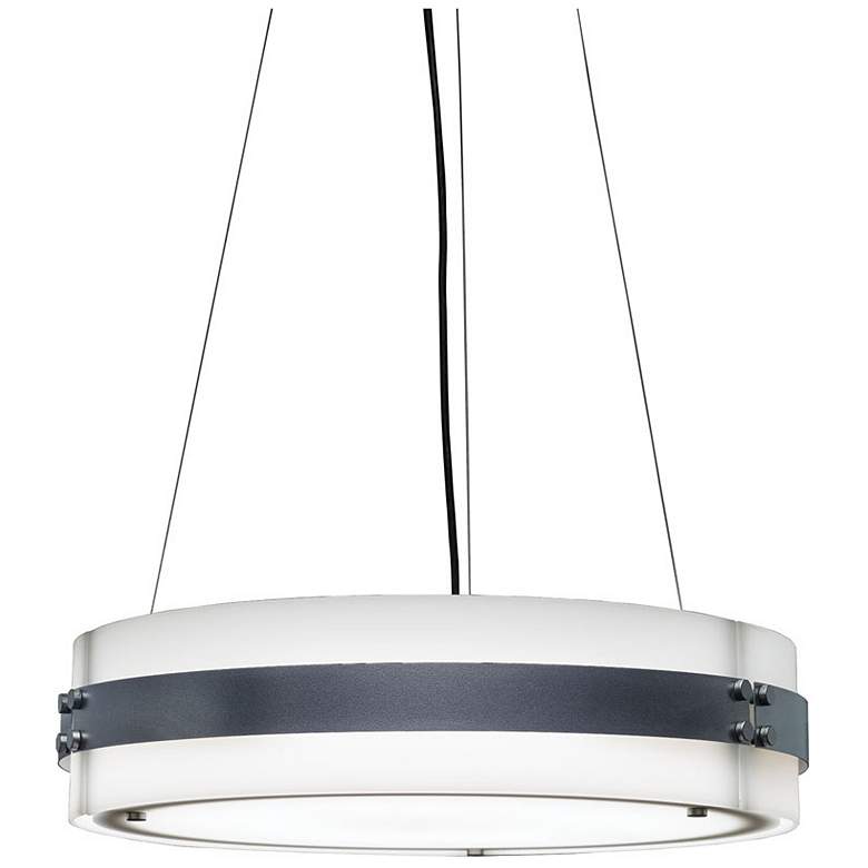 Image 1 UltraLights Invicta 24"W Dark Iron and Opal Triac LED Pendant Light