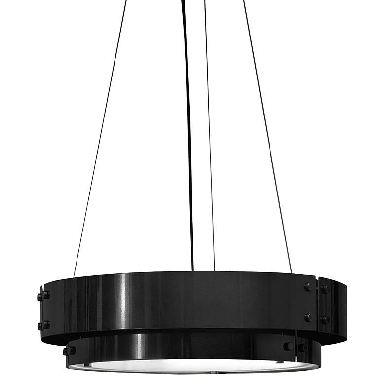 Image 1 UltraLights Invicta 30 inch Wide Black Pearl LED Pendant Ring Chandelier
