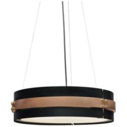 UltraLights Invicta 30"W Black Pearl and Smoked Silver Pendant Light