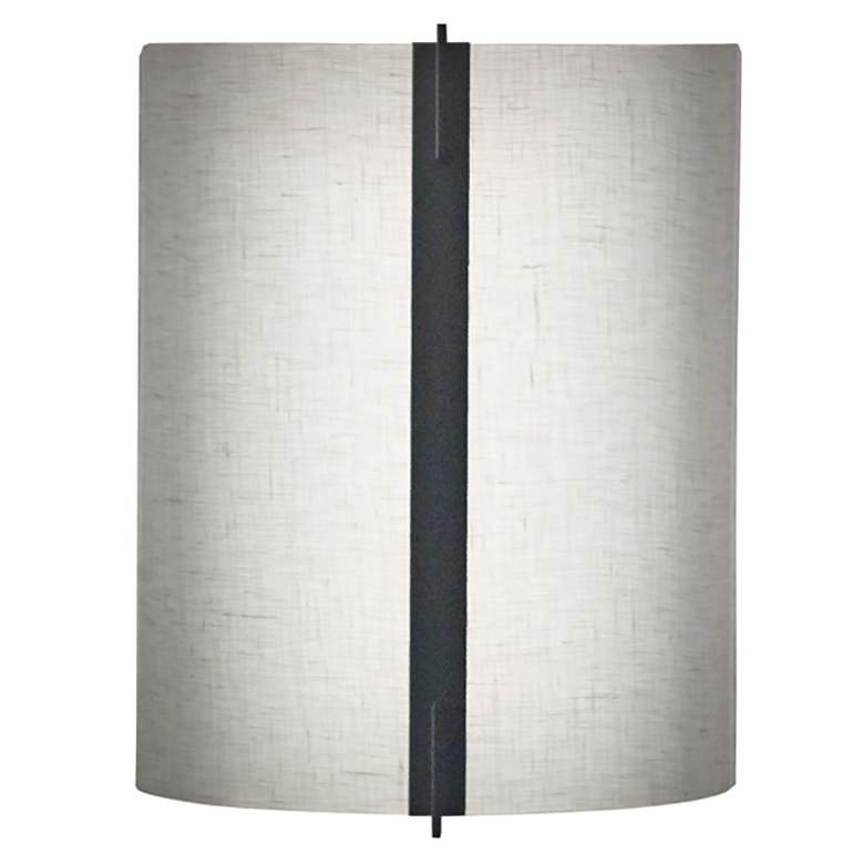 Image 1 UltraLights Loom 10 1/2" High Black and Oyster Linen LED Wall Sconce