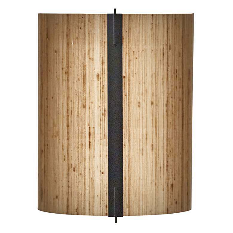 Image 1 UltraLights Loom 10 1/2" High Black and Rattan Silk LED Wall Sconce
