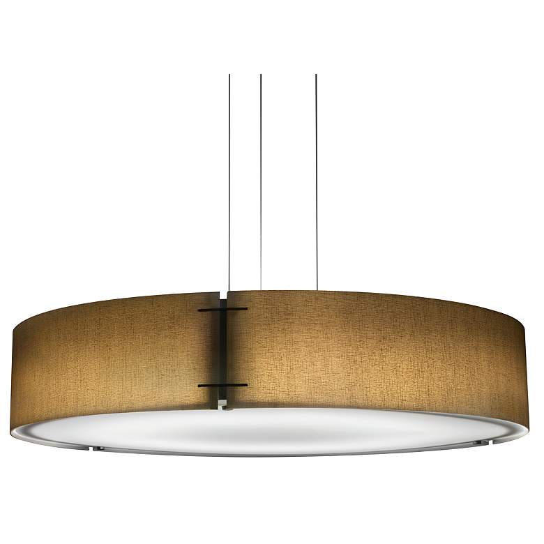 Image 1 UltraLights Loom 36" Wide Black and Milan Silk LED Pendant Light