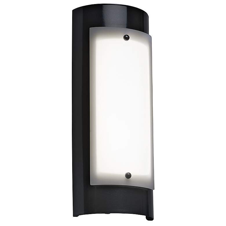 Image 1 UltraLights Luz Azul 16" High Black Pearl LED Outdoor Wall Light