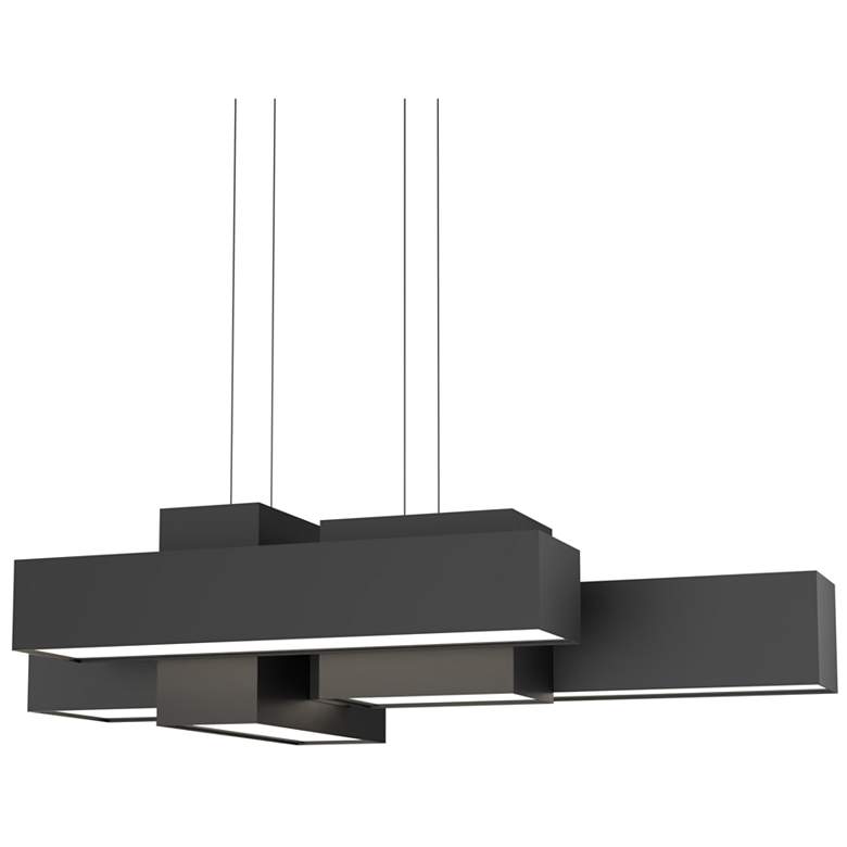 Image 1 UltraLights Metro 37" Wide Black LED Linear Pendant Light