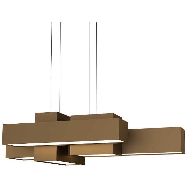 Image 1 UltraLights Metro 37" Wide Cast Bronze LED Linear Pendant Light