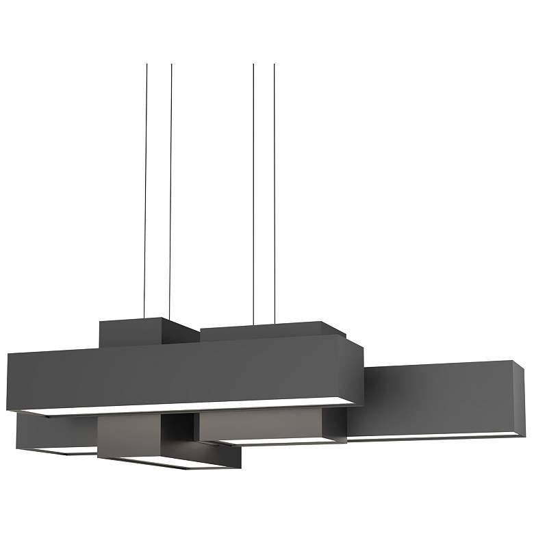 Image 1 UltraLights Metro 37" Wide Dark Iron LED Linear Pendant Light