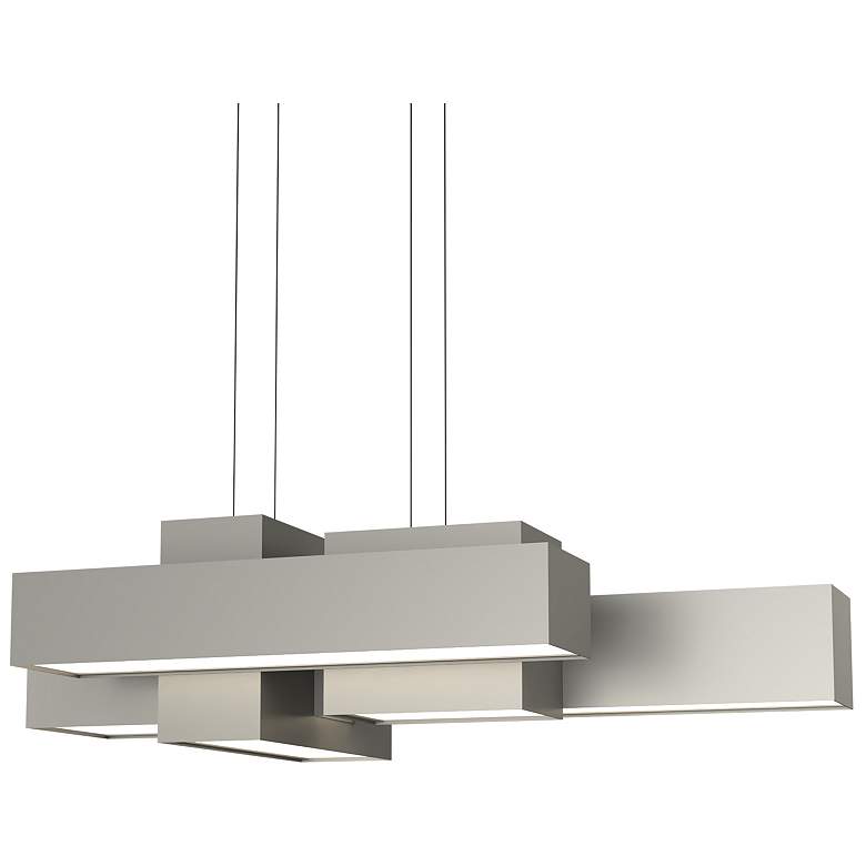 Image 1 UltraLights Metro 37" Wide Satin Pewter LED Linear Pendant Light