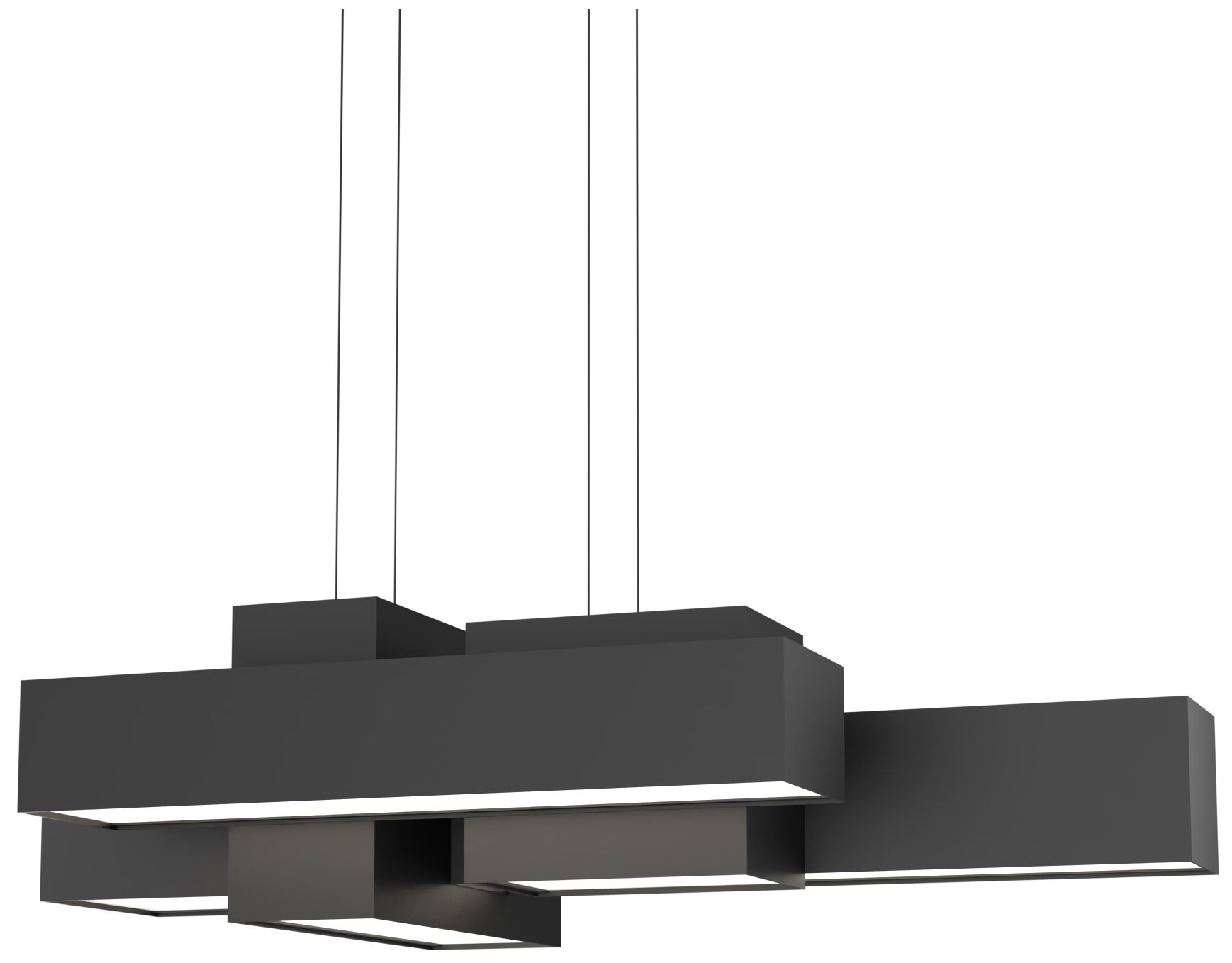 UltraLights Metro 37" Wide Black LED Linear Pendant Light - Made to Order