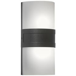 UltraLights Profiles 12&quot; Brass and Onyx LED Exterior Wall Light