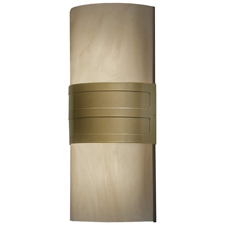 Image 1 UltraLights Profiles 18" High New Brass and Caramel Onyx Wall Sconce