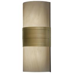 UltraLights Profiles 18" High New Brass and Caramel Onyx Wall Sconce