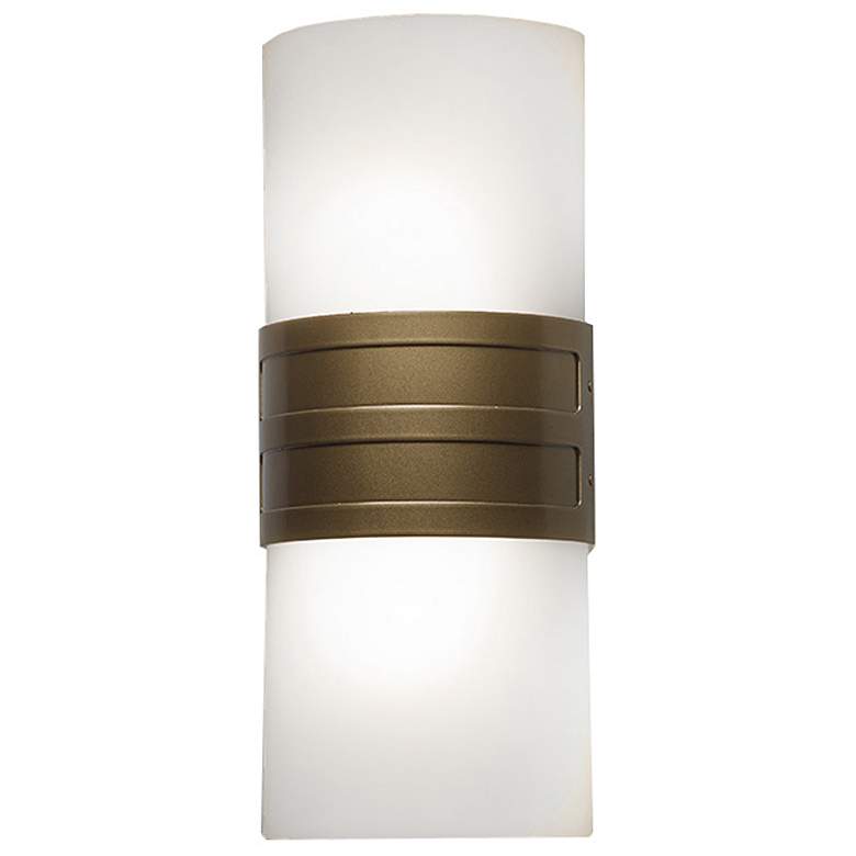 Image 1 UltraLights Profiles 18"H Medieval Bronze and Opal Acrylic Wall Sconce