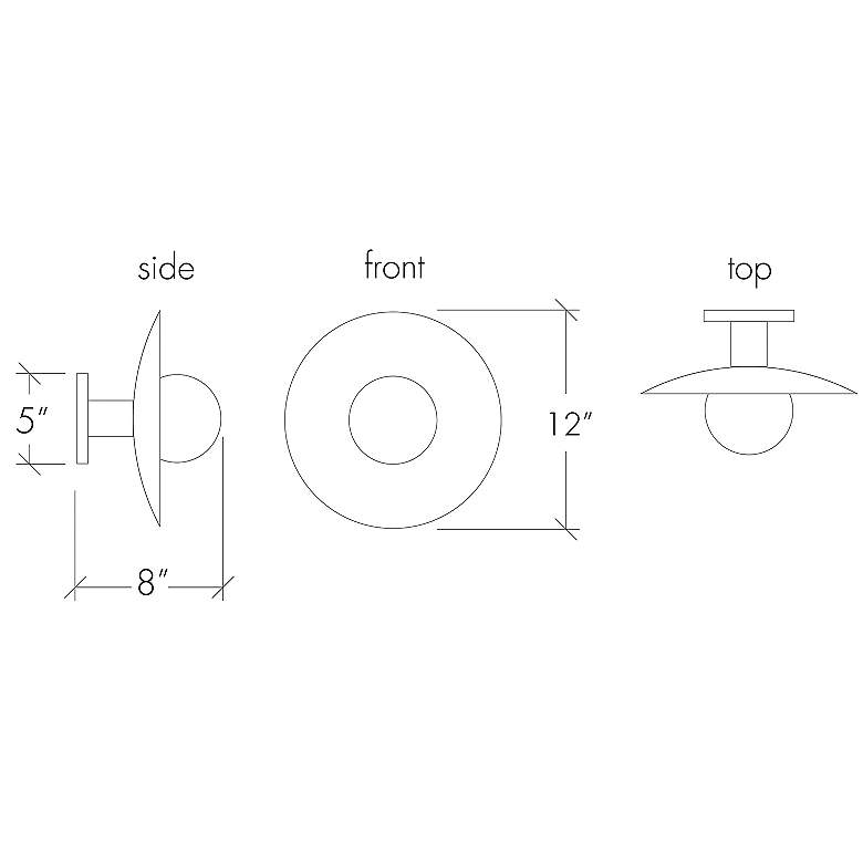 Image 7 UltraLights Solo 12" High New Brass LED Retrofit Wall Sconce more views