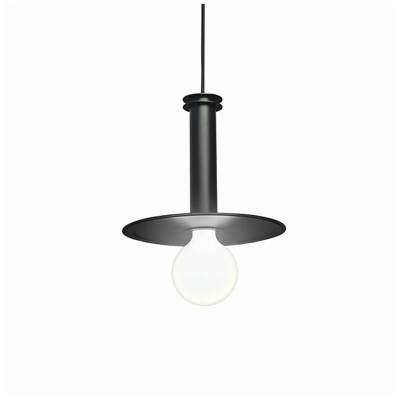 Image 1 UltraLights Solo 12" Wide Black LED Retrofit Mini Pendant