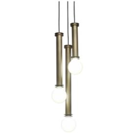 UltraLights Solo 12" Wide New Brass 3-Light LED Retrofit Mini Pendant UltraLights Solo 12" Wide New Brass 3-Light LED Retrofit Mini Pendant