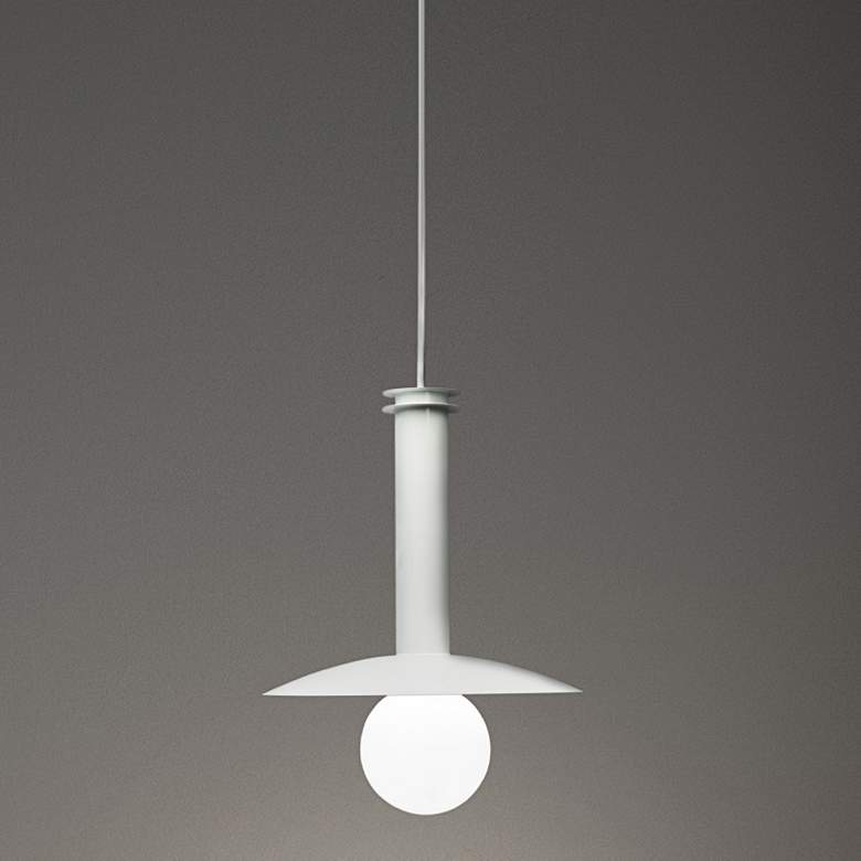 Image 2 UltraLights Solo 12" Wide White LED Retrofit Mini Pendant