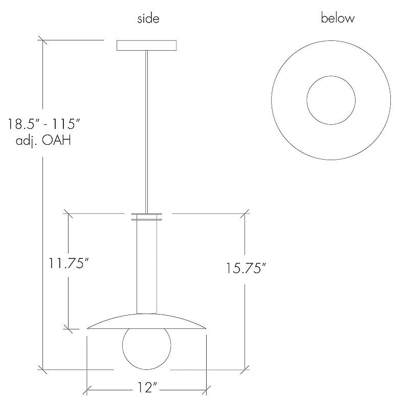 Image 7 UltraLights Solo 12" Wide White LED Retrofit Mini Pendant more views