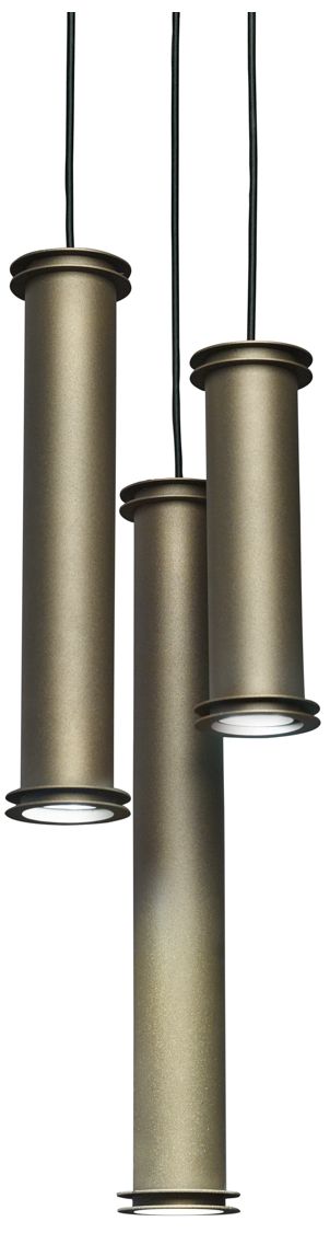UltraLights Solo 12"W Cast Bronze 3-Light LED Mini Pendant Made to Order