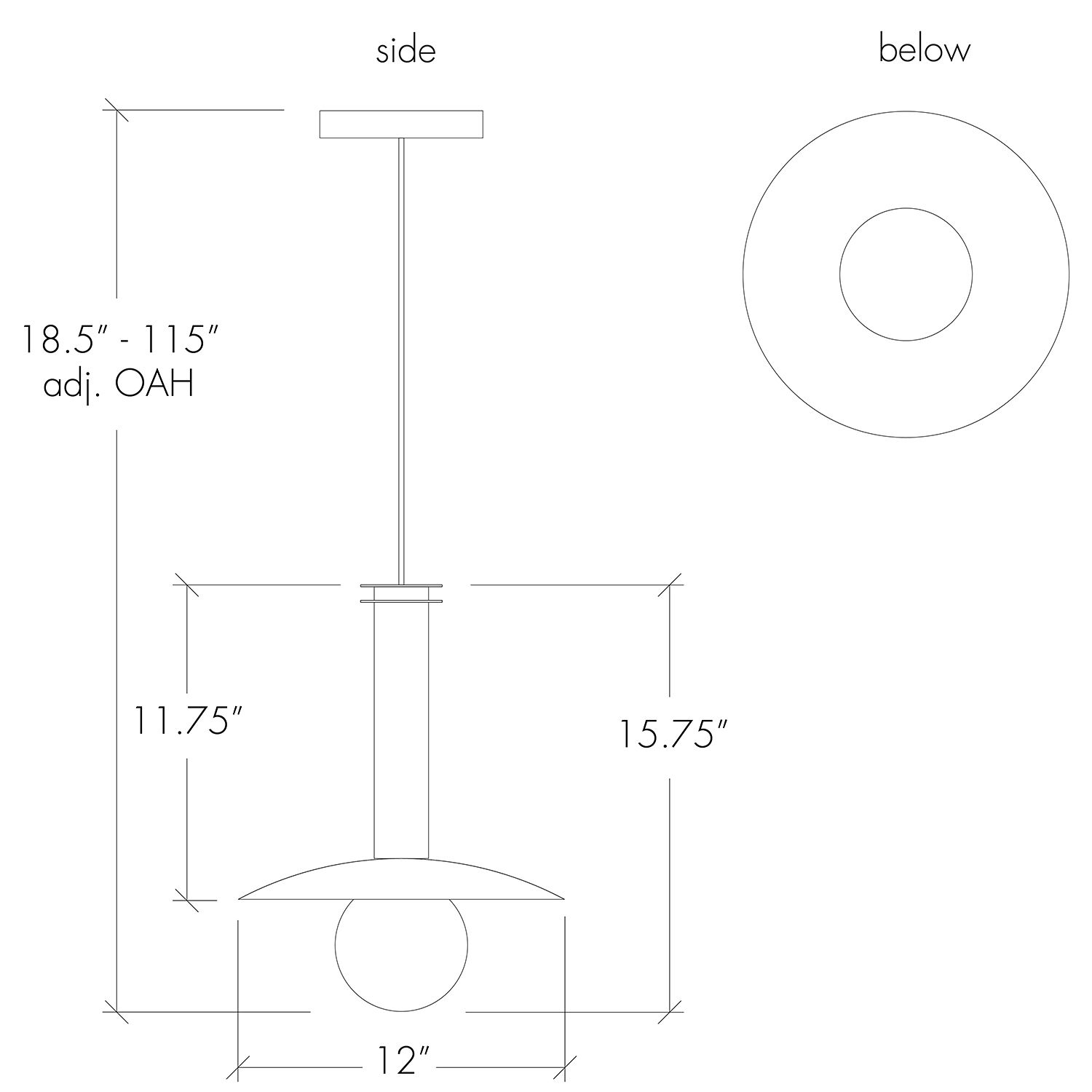 UltraLights Solo 12" Wide White LED Retrofit Mini Pendant - Made to Order in scene