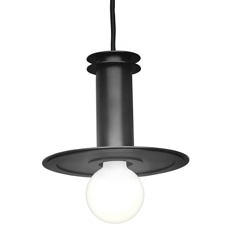 Image 1 UltraLights Solo 8" Wide Black LED Retrofit Mini Pendant