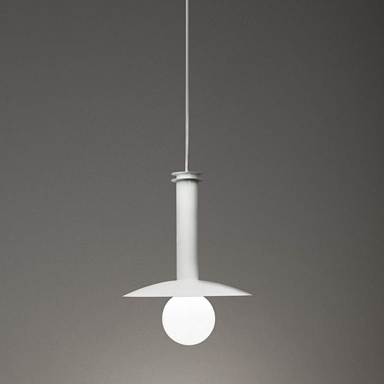 Image 2 UltraLights Solo 8" Wide White LED Retrofit Mini Pendant