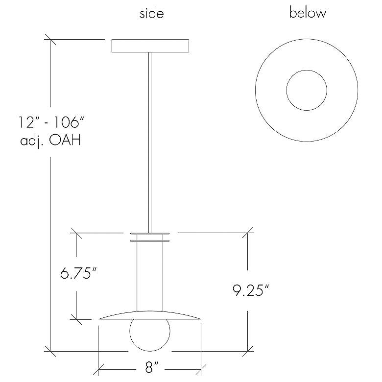 Image 7 UltraLights Solo 8" Wide White LED Retrofit Mini Pendant more views