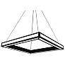 UltraLights Strata 24" Wide Black and Opal LED Square Pendant Light