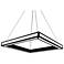 UltraLights Strata 24" Wide Black and Opal LED Square Pendant Light